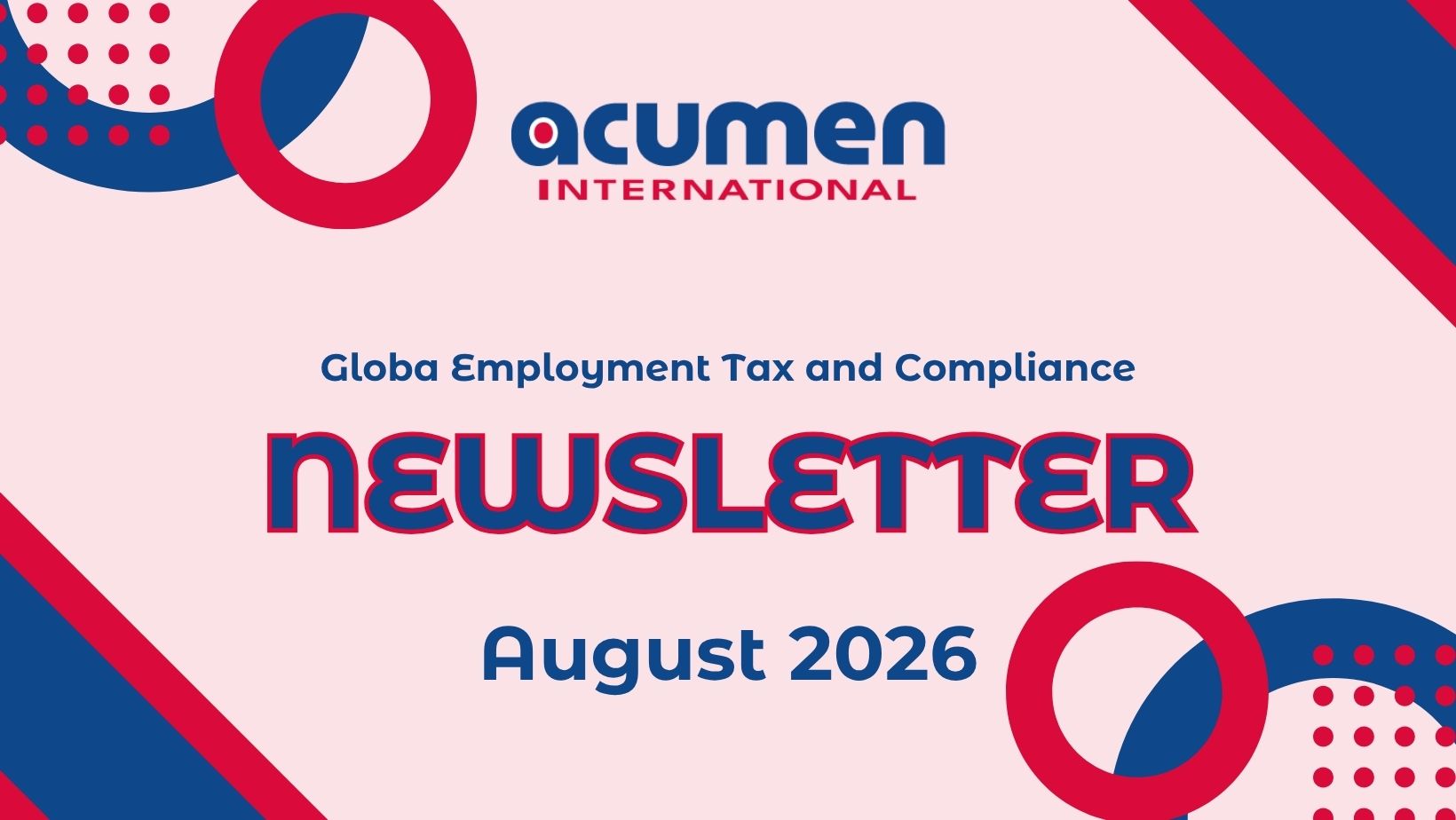 Global Employment Tax and Compliance Newsletter, August 2026